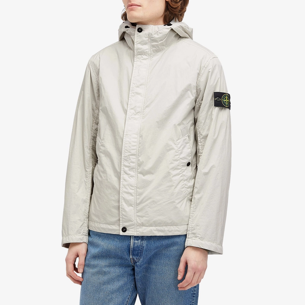 Stone Island Men's Crinkle Reps Hooded Jacket Sky Blue